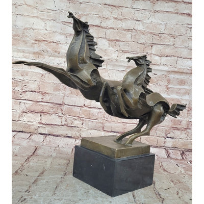 Très grande figurine de sculpture de cheval en bronze