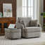 Chaise pivotante rembourrée avec repose-pieds avec rangement-102361025