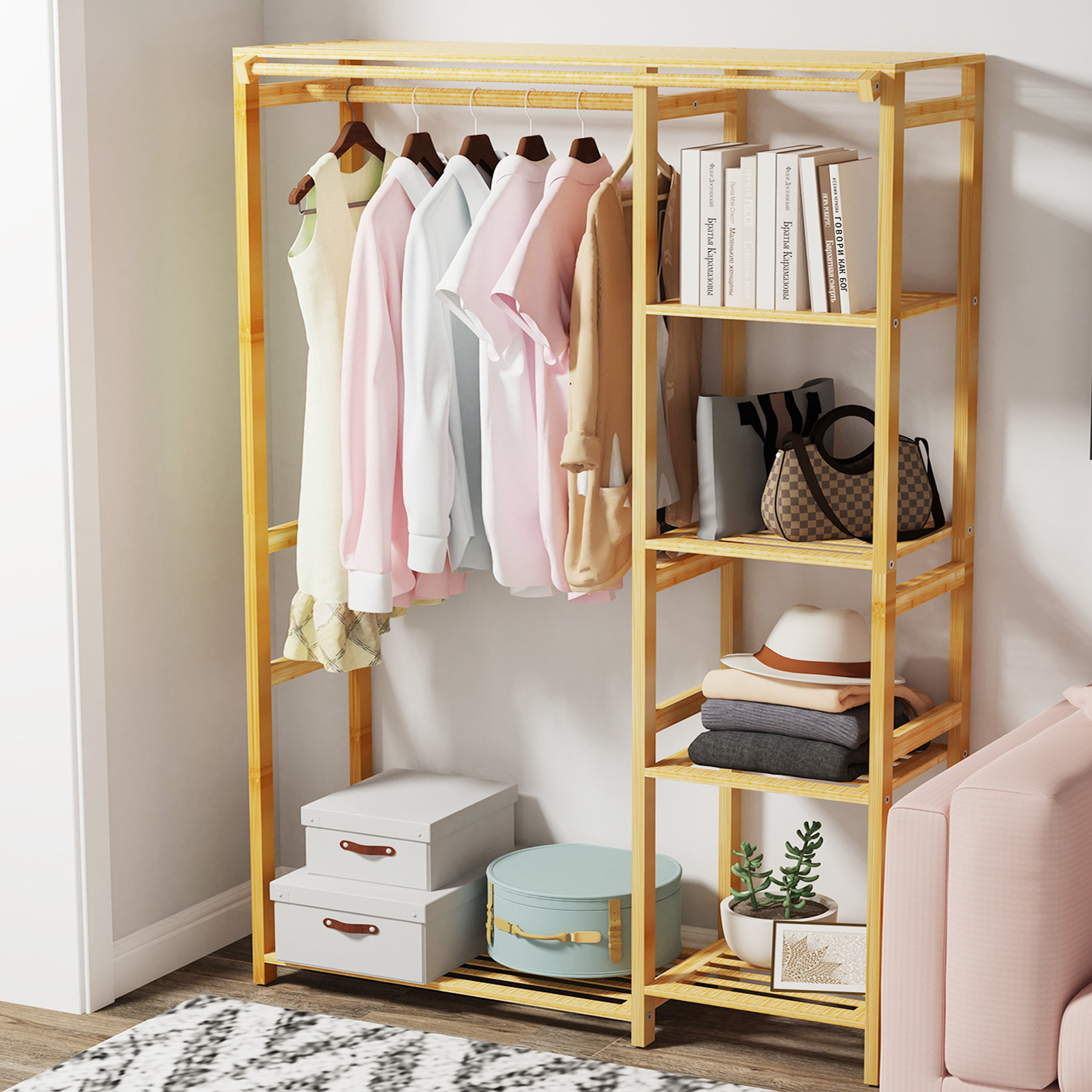 Wardrobe Wayfair Dillon Garment Rack ClearAmbient Emel 90cm Wide