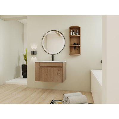 Belmont 30" Modern Wall-Mounted Vanity With Spacious Storage And Comfortable Handle