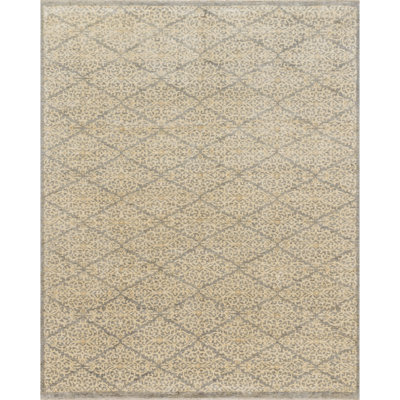 Claussen Hand Knotted Wool Damask Area Rug