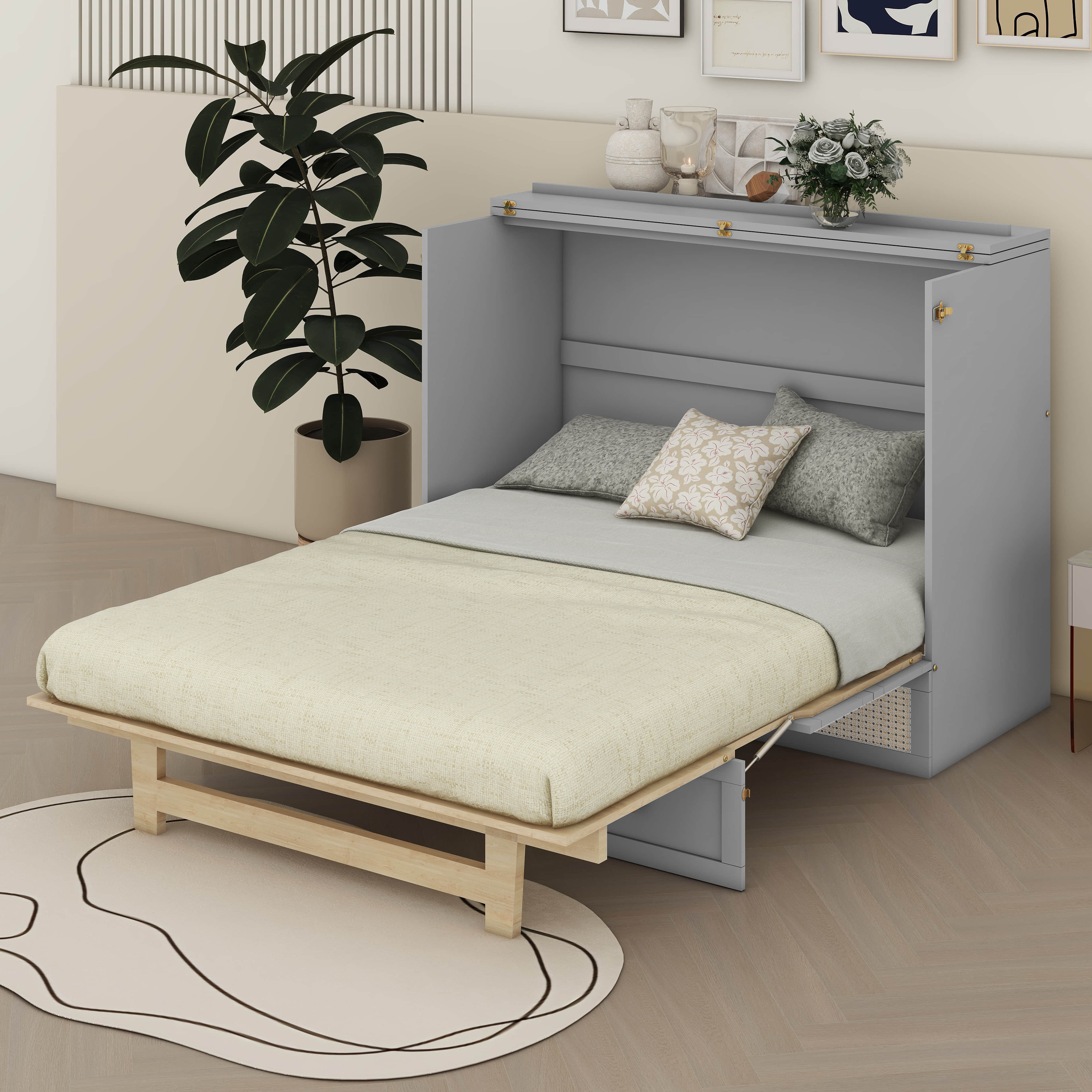 Bay Isle Home™ Anassi Murphy Bed With Large Drawers | Wayfair