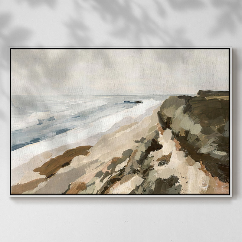 «Bluff Bay I», reproduction encadrée sur toile, H 17 po x l 25 po x P 2 po, Blanc