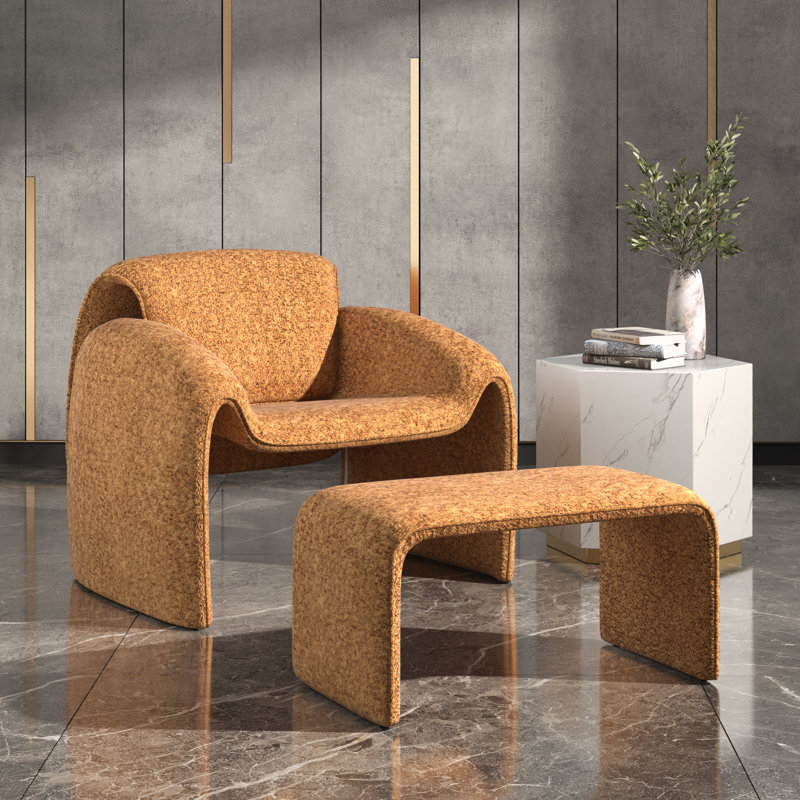 Fauteuil d'appoint avec repose-pieds Gainsborough, Orange