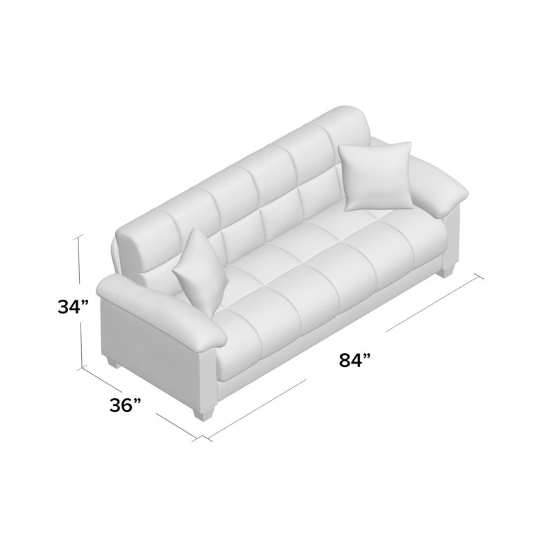 Amanie 84'' Upholstered Sleeper, Ebony