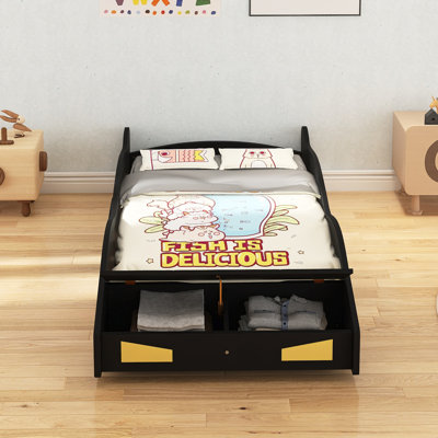 Twin Size Race Car-Shaped Platform Bed