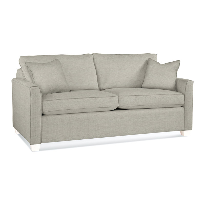 Charleston 77" Sleeper Sofa, Frost White, Innerspring, Basic Beige 100% Polyester