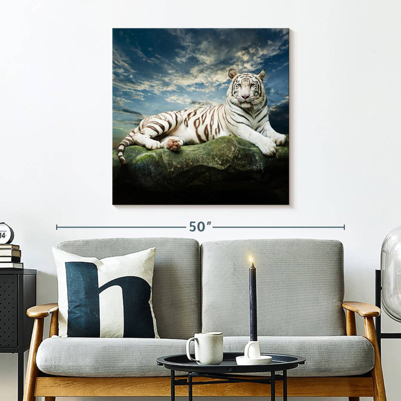 Tigre blanc Brampt, H 30 po x l 30 po