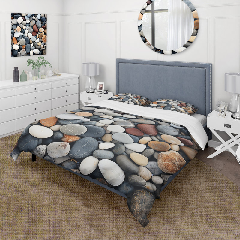 Ensemble de housse de couette Rock By The Beach - Coastal Minimalisme, Housse de couette pour très grand lit et 2 très 
