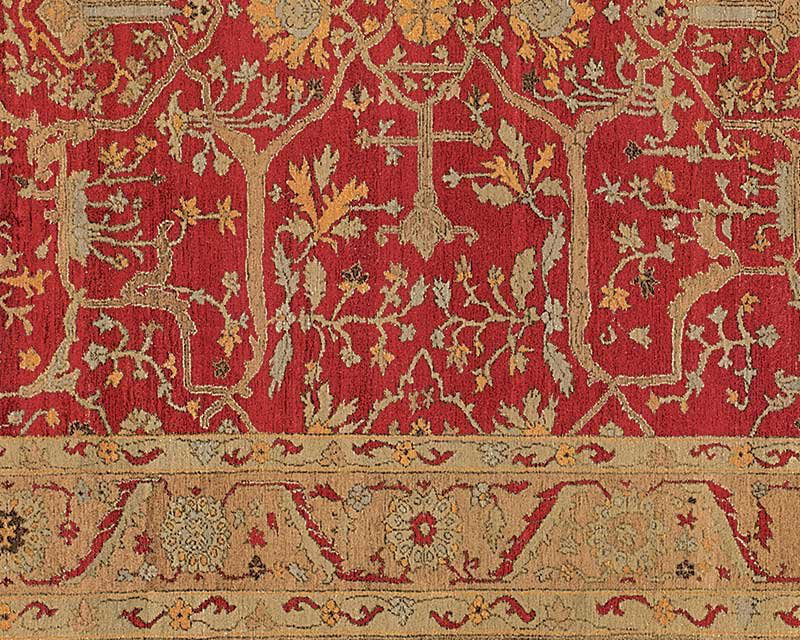 Jozan Wool Oriental Area Rug in Gold/Red, Rectangle 8' x 10'