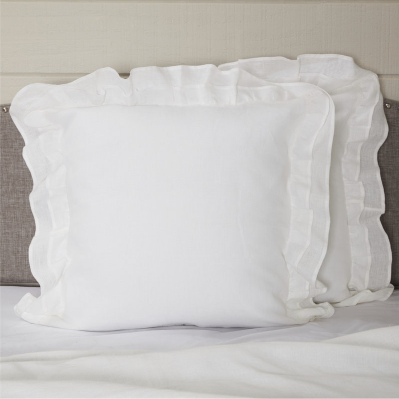 Provincial Linen White Euro Sham, White