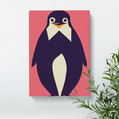 Adorable Penguin Abstract - Wrapped Canvas