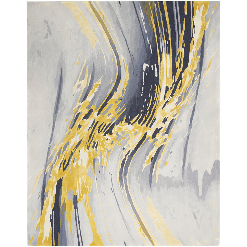 Chamarra Abstract Wool Hand Woven Area Rug, Rectangle 259 x 351cm