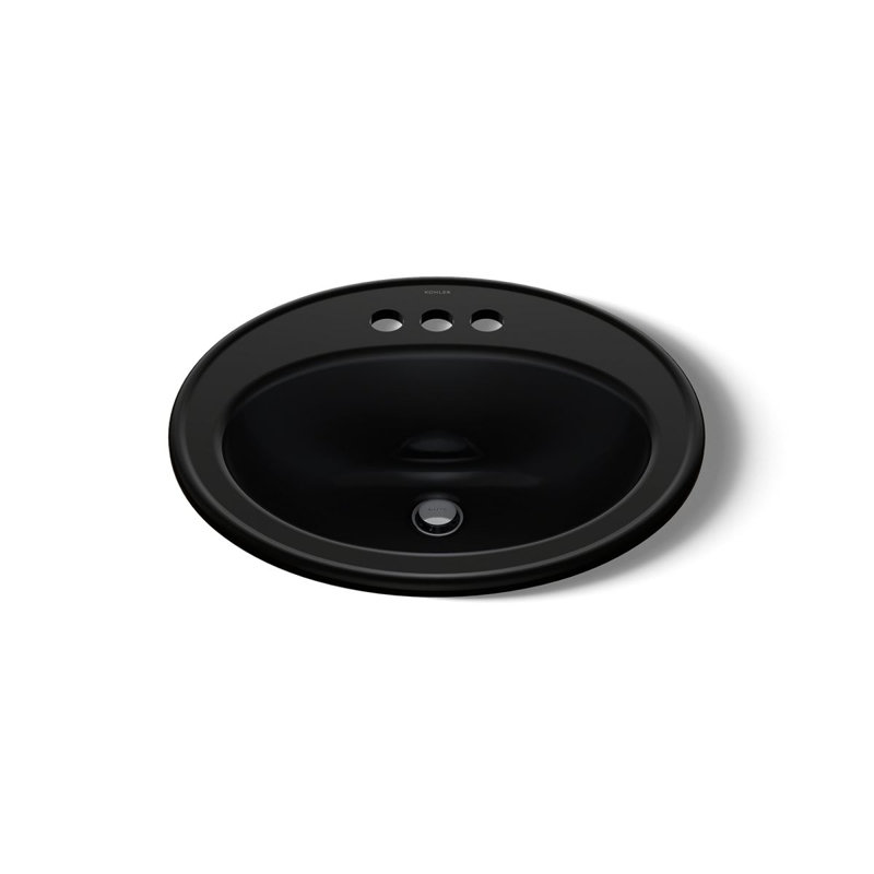 Pennington® Self-Rimming Drop-in Bathroom Sink with 4" Centers, Black, No