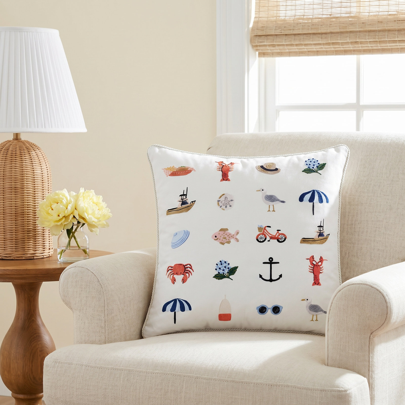  Sea 22" x 22" Pillow, Pillow Cover Only - No Inser