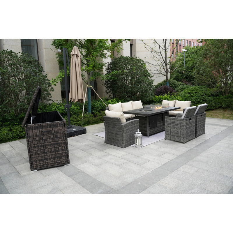 Aliaksey 8 - Person Patio Conversation Set with Cushions