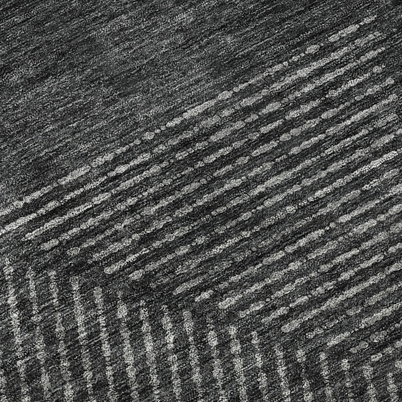 Premium Machine Washable Prisco Charcoal Rug, Rectangle 2'6" x 3'10"