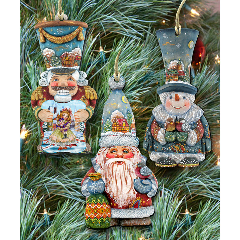5'' Handmade Wood Holiday Shaped Ornament