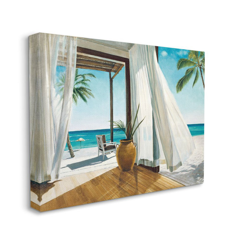 «Beach Resort Sea Ocean Landscape» par Jacob Reed - impression d'art graphique, Toile tendue, H 30 po x l 40 po