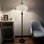 Lampe sur pied Shellie Tiffany avec haricots de cristal en verre coloré et base en métal avec ampoules DEL incluses H 64 po x l 16 po x P 16 po