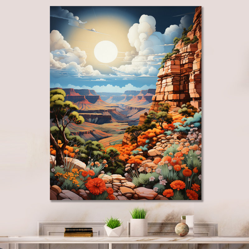 Quantrill Canyon Landscape Pointillism III - reproduction, H 32 po x l 16 po x P 1 po, Toile tendue