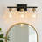 3-Light Bathroom Vanity Lights With Hammer Glass Shade