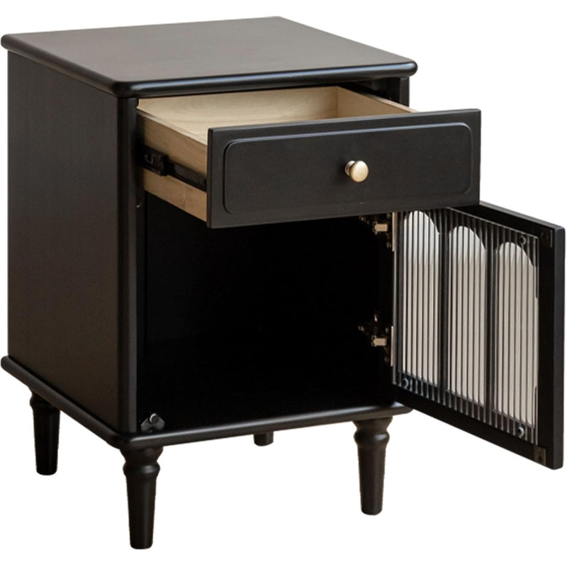 Ensemble de table de chevet 23 po H, Ensemble de 2, Hévéa noir