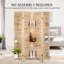 Cloison décorative pliante en bois à 4 panneaux de 5,6 pieds de hauteur avec 3 tablettes de présentation Cloison pliante autoportante pour la maison et le bureau
