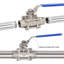 Robinet à boisseau sphérique 3 pièces 1/2 po en acier inoxydable 1/2 po avec poignée verrouillable bleue 1000 WOG