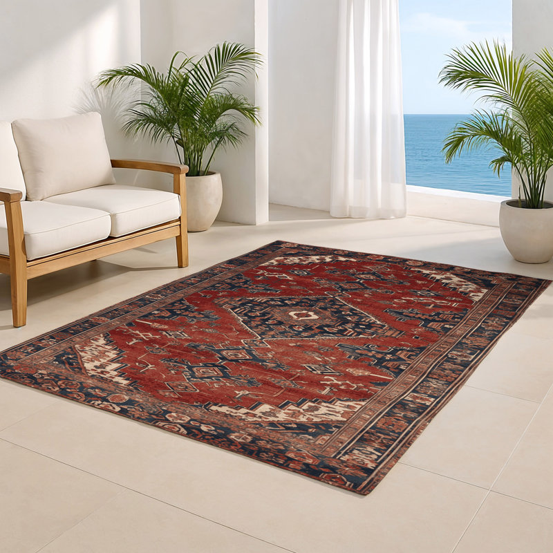 Tapis d'intérieur et d'extérieur brun Persian, Rectangulaire 8 pi x 10 pi
