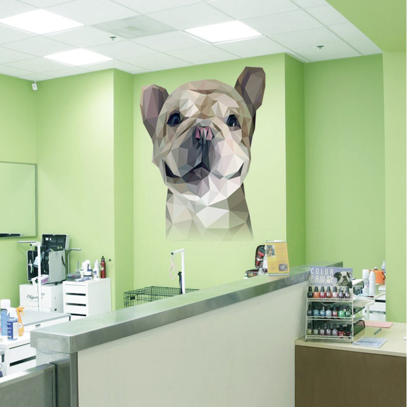 Adhésif décoratif chien polygonal, H 46 po x l 46 po