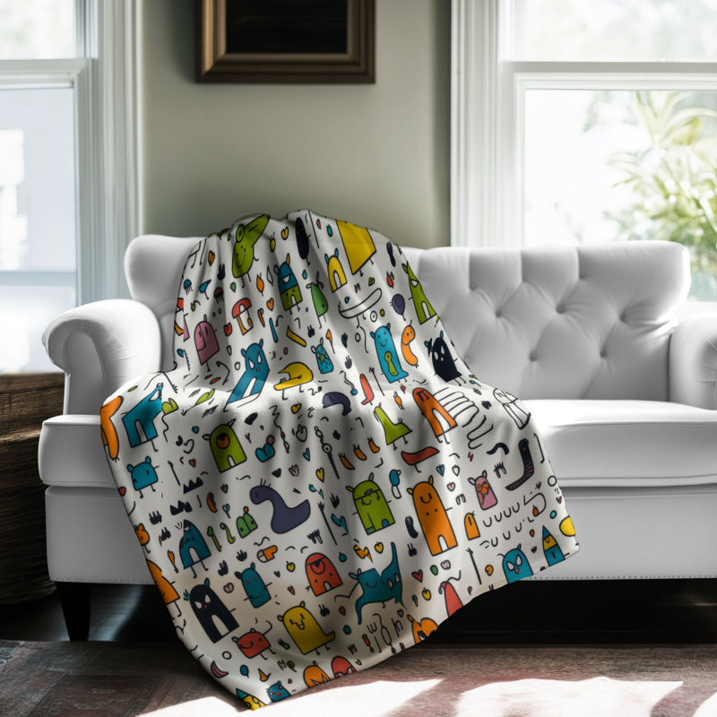 Comic Characters - 1 Piece Premium Blanket, Twin