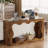Farmhouse Entryway Table, 63-inch Long Narrow Console Table Behind The Couch, Wooden Curvilinear Sofa Table For Entrance, Hallway, Living Room (rustic Brown)