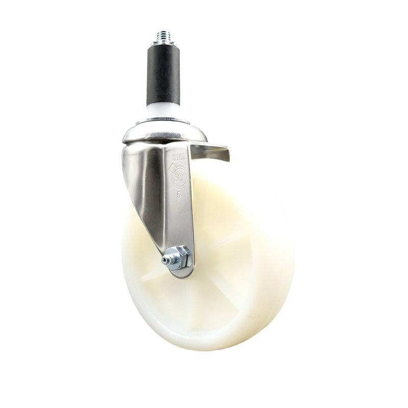Roulettes pivotantes en nylon, H 5 po x l 5 po