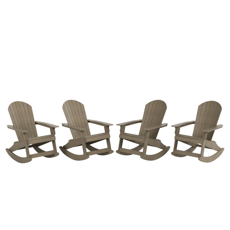 Arrlo Outdoor Adirondack HIPS Rocking Chair, Taupe