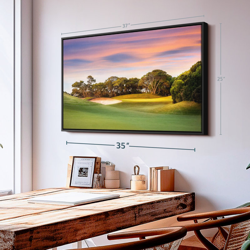 " Golf Course Sundown ", 37" H x 25" W