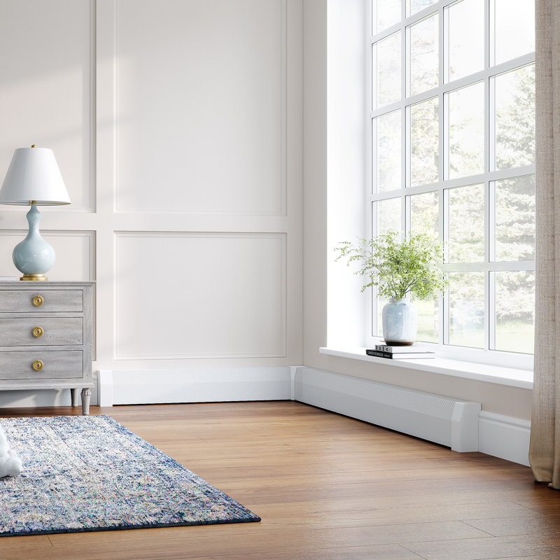 White Galvanized Steel Slip-On Baseboard Heater Corner Cover