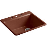 Riverby® 25" L x 22" W x 9-5 8" Bar Kitchen Sink with Basin Rack