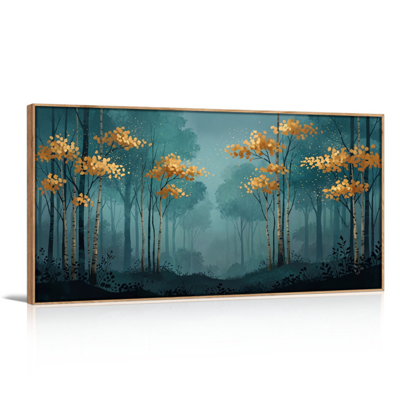 Ensemble de 1 tableau sur toile « Forêt mystique », L 40 po x H 20 po, Naturel