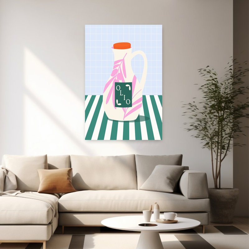 Art mural moderne Olio Olive Pitcher, H 60 po x l 40 po