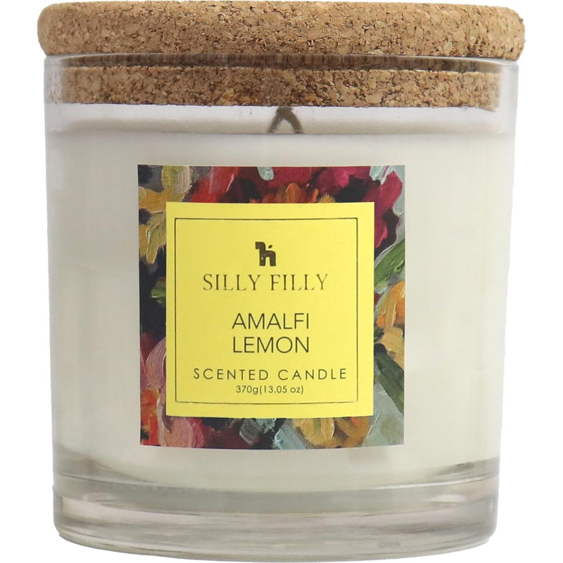 Glass Jar Candle | Amalfi Lemon Mildly Scented | Two Wick 13 Oz | Over 40 Hours Of Burn Time | Ideal For Home, Celebrations, Gifting