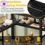 Lit mezzanine simple noir de très grande taille avec bureau en L, garde-robe, rangement pour escalier, charge USB, éclairage à DEL, escalier interchangeable gauche / droite, aucun sommier nécessaire-674626701-674626711