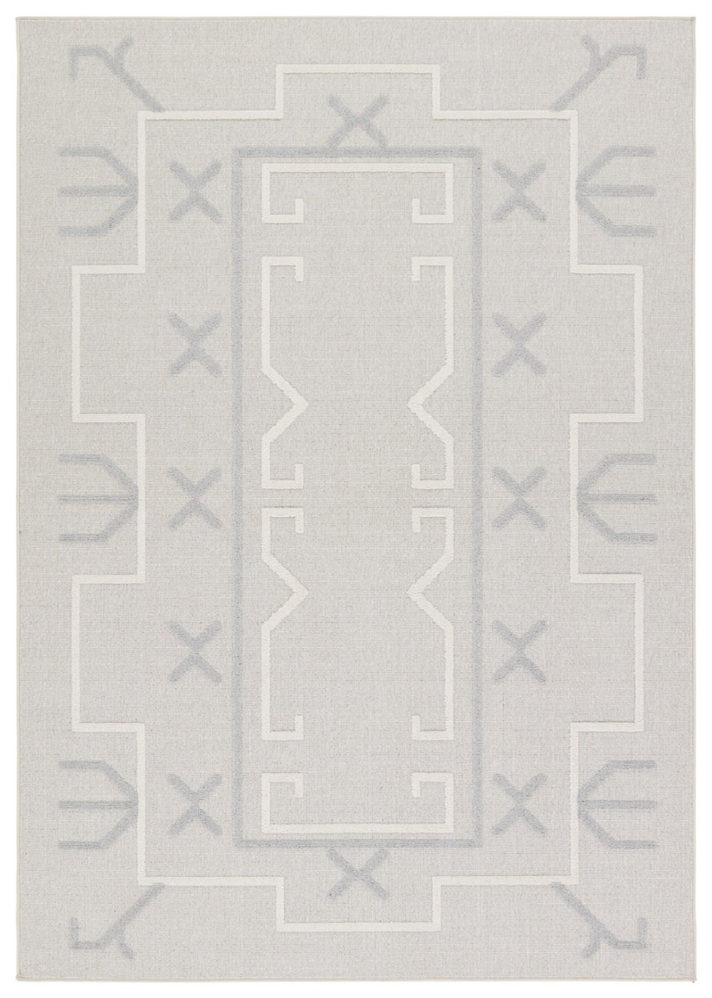 Colada Performance Gray/Cream Indoor/Outdoor Rug, Rectangle 5'3" x 7'6"