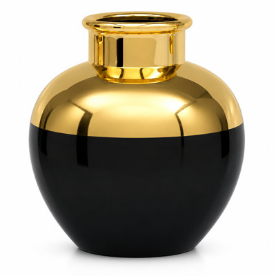 Ceramic Rounded Table Vase with Narrow Opening