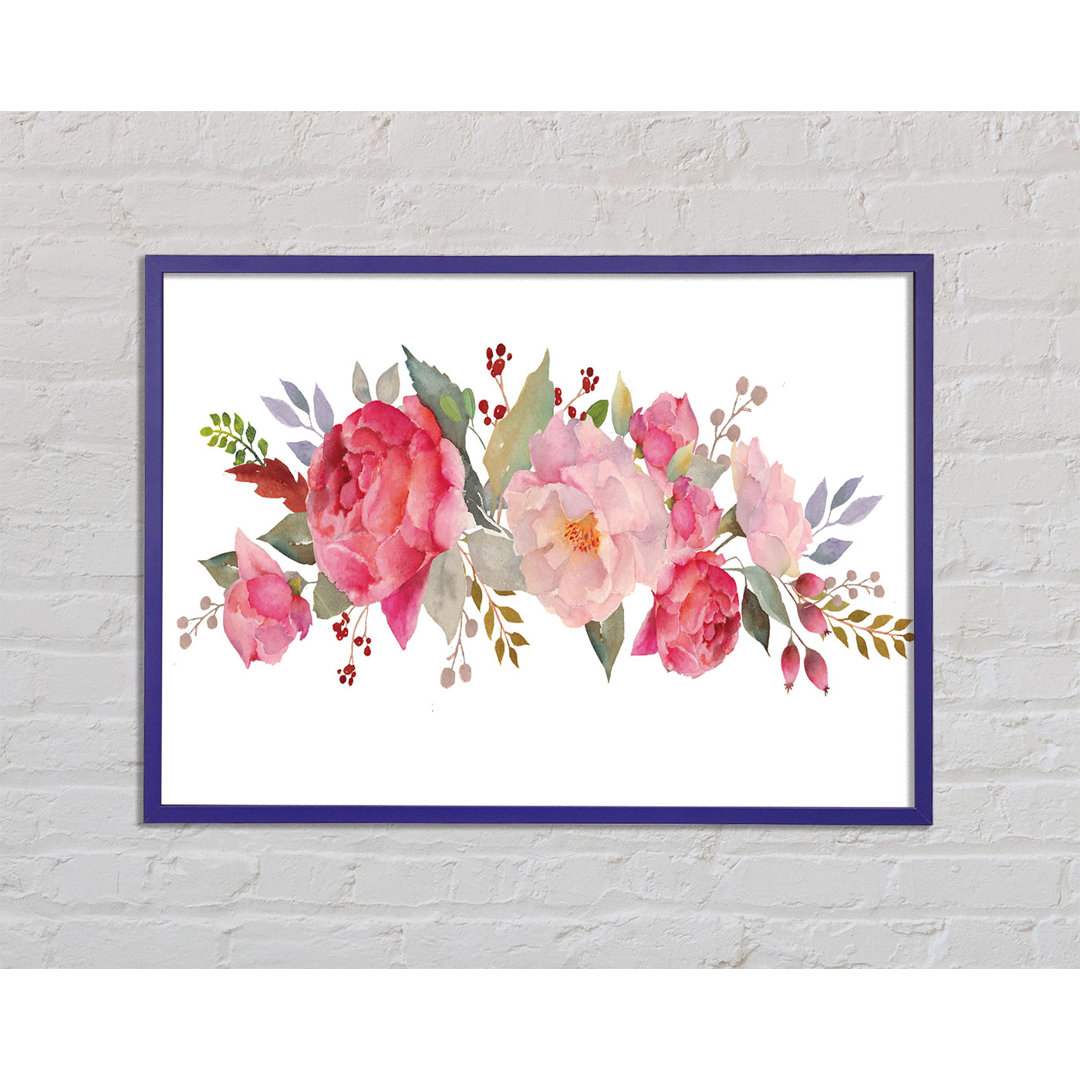 Gerahmtes Poster Bouquet Of Pink And Peach Flowers