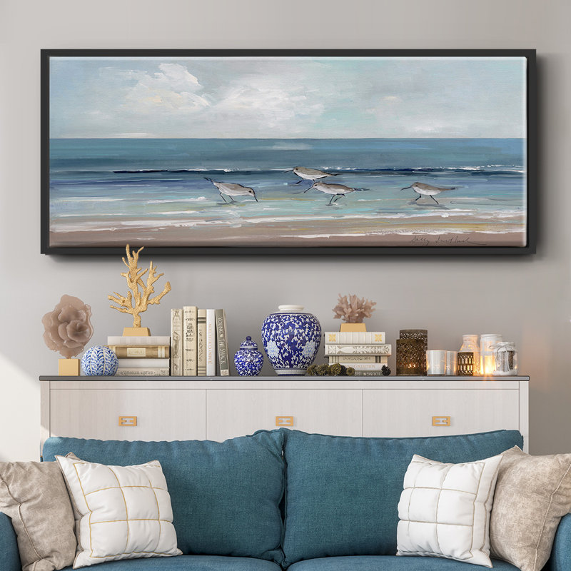 Toile encadrée de qualité supérieure Shore, H 24 po x l 60 po x P 1,5 po, Toile avec cadre flottant noir