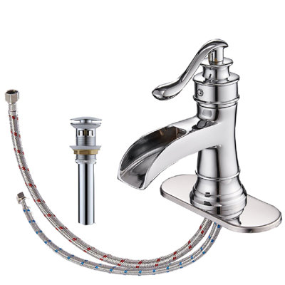 Single-Hole Single-handle Bathroom Faucet with Drain Assembly