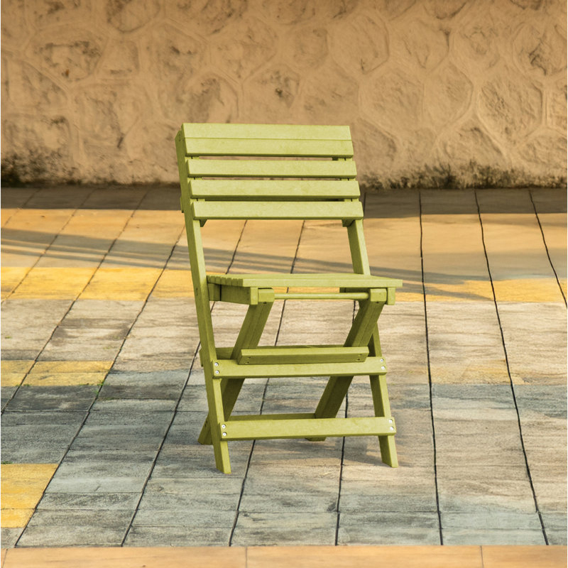 Coastal Bay Fully Assembled All-Weather Recycled HDPE Outdoor Folding Bistro Chair, Yellow, Chair, Yellow