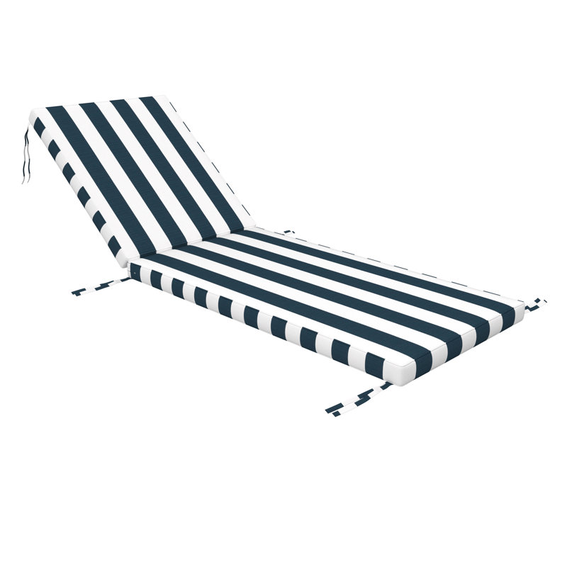 Outdoor Chaise Cushion With Sunbrella Fabric, 24" W x 73" D, Sunbrella® Refuge Indigo