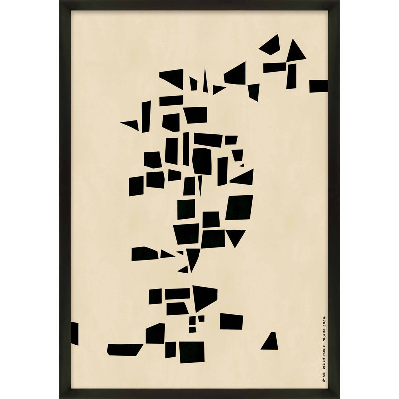 «Broken Geometric II» par Romina Gadler - art mural encadré, Papier avec cadre noir, H 20 po x l 14 po